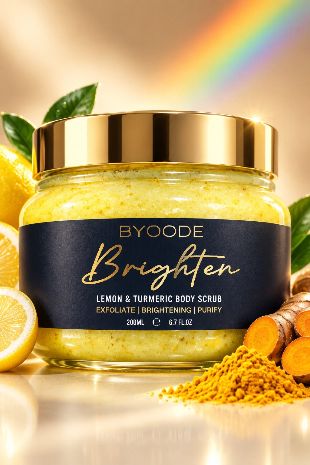 BRIGHTEN (LEMON & TURMERIC) BODY SCRUB size now upgraded to (250ml)